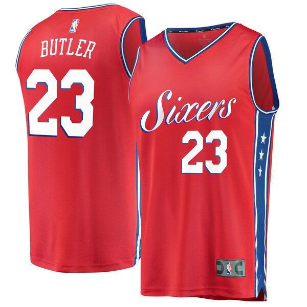 Maillot Philadelphia 76ers Homme Jimmy Butler 23 Statement Edition Rouge